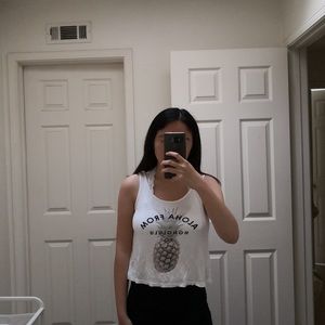white tank top